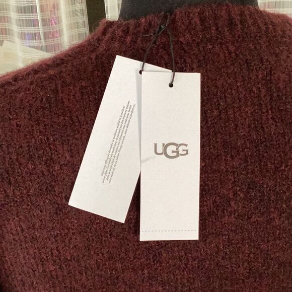 NWT UGG Alessa Crewneck Wool Sweater Women’s XS Rosewood Colorblock - Picture 7 of 8
